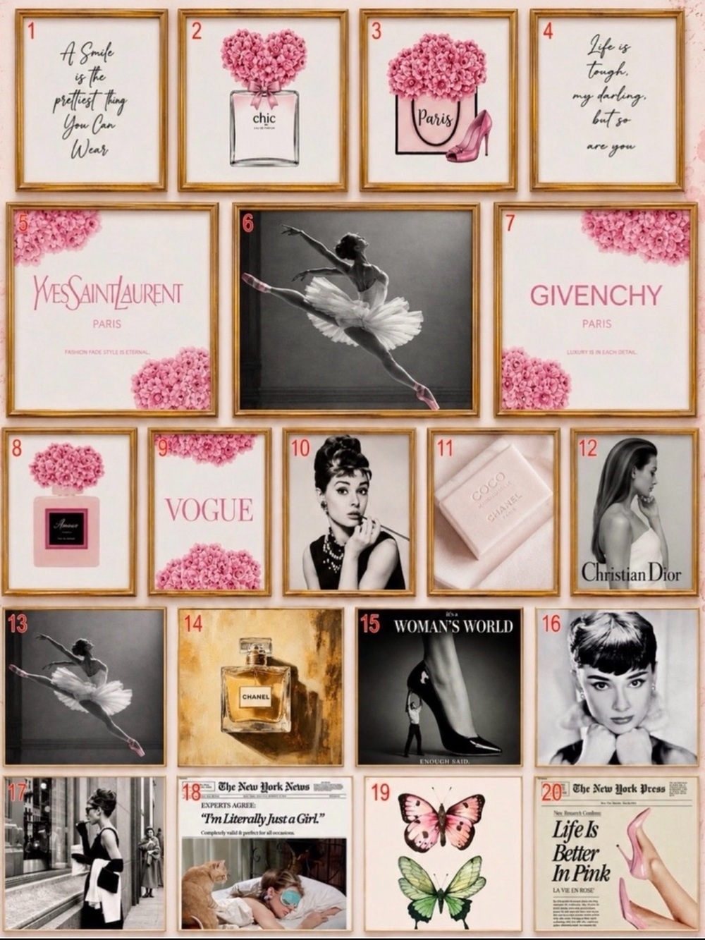 Pick 4 | Coquette Chic Glam & Chanel Gallery Wall Art | Custom 8x10 GiclĂŠe Set - Picture 7 of 12